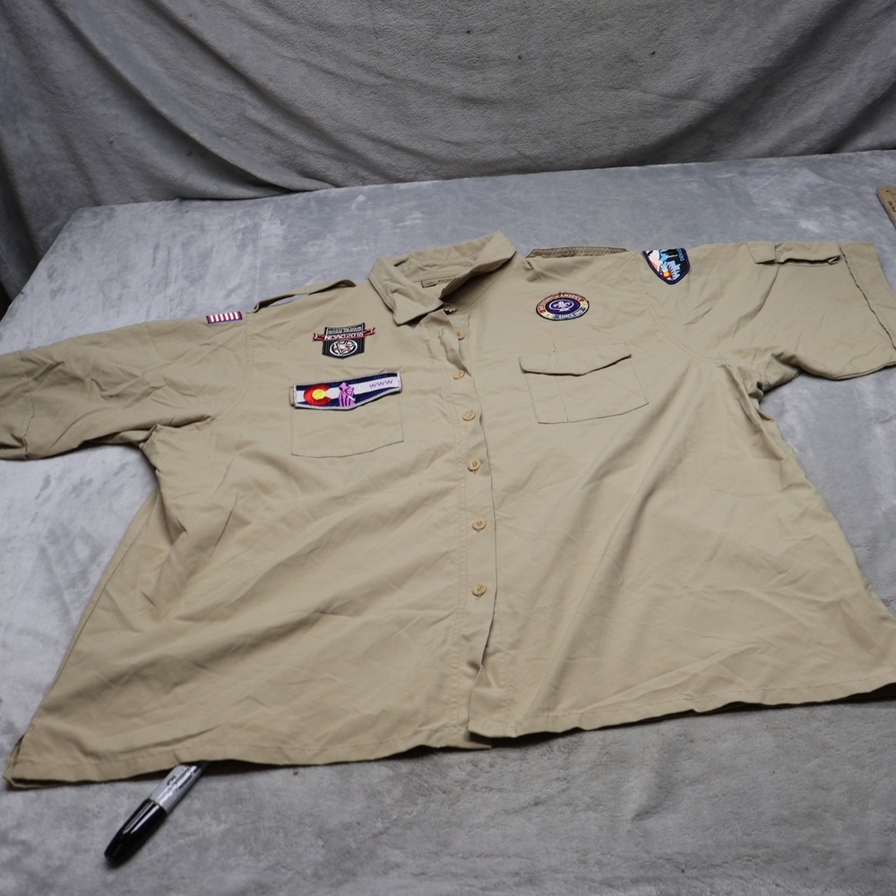 Boy Scouts of America Uniform Shirt Womens 4X Order of Arrow Patches Button Up